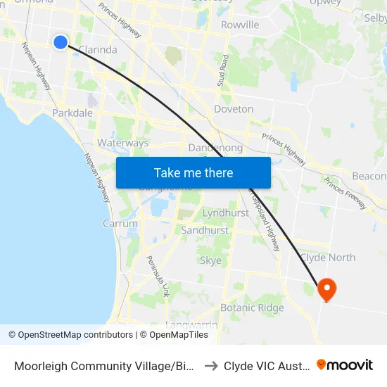Moorleigh Community Village/Bignell Rd to Clyde VIC Australia map