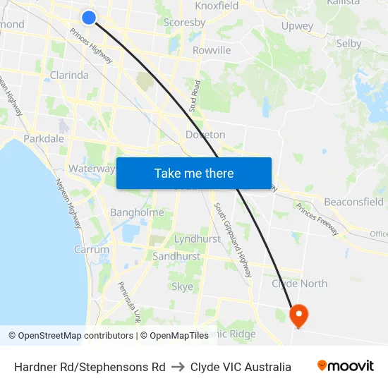 Hardner Rd/Stephensons Rd to Clyde VIC Australia map