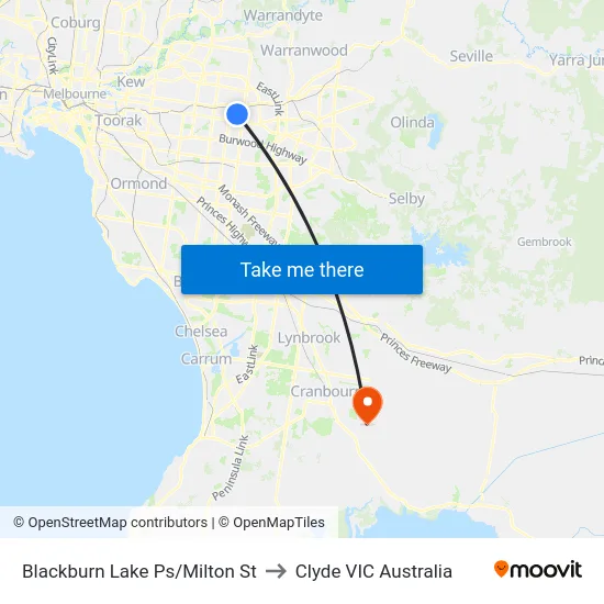 Blackburn Lake Ps/Milton St to Clyde VIC Australia map