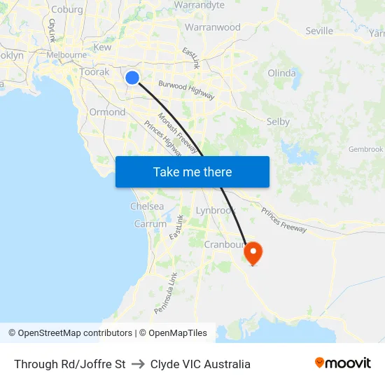 Through Rd/Joffre St to Clyde VIC Australia map