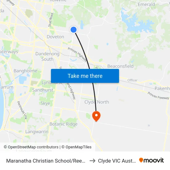 Maranatha Christian School/Reema Bvd to Clyde VIC Australia map