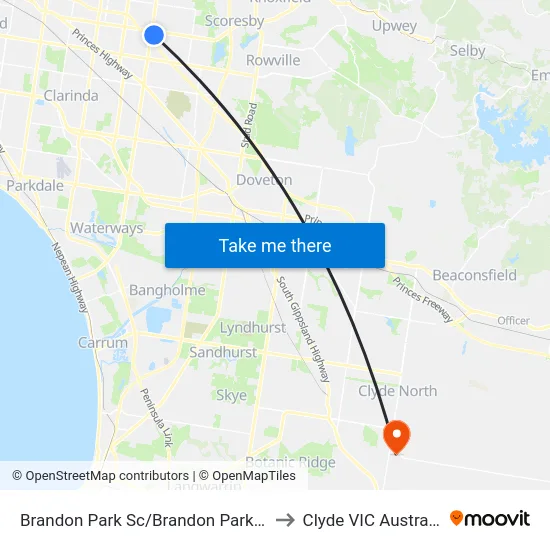 Brandon Park Sc/Brandon Park Dr to Clyde VIC Australia map