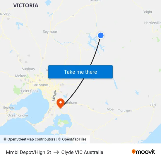 Mmbl Depot/High St to Clyde VIC Australia map