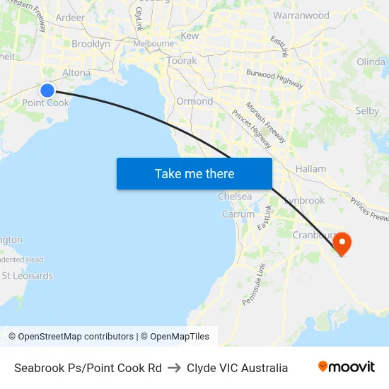 Seabrook Ps/Point Cook Rd to Clyde VIC Australia map