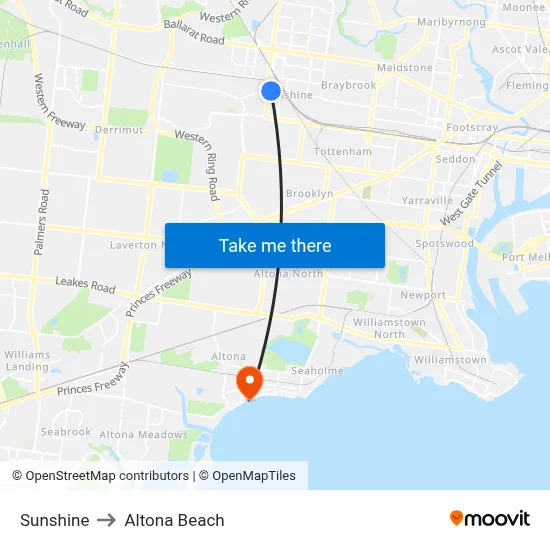 Sunshine to Altona Beach map