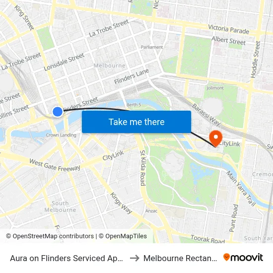 Aura on Flinders Serviced Apartments Melbourne to Melbourne Rectangular Stadium map