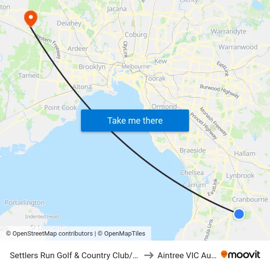 Settlers Run Golf & Country Club/Settlers Run to Aintree VIC Australia map