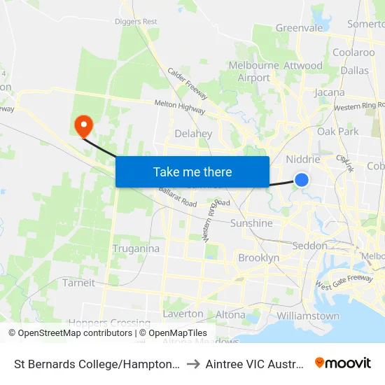 St Bernards College/Hampton Rd to Aintree VIC Australia map