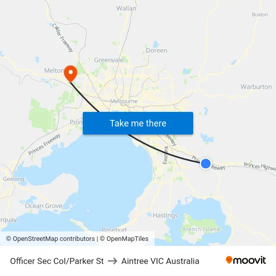 Officer Sec Col/Parker St to Aintree VIC Australia map