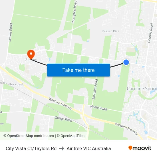 City Vista Ct/Taylors Rd to Aintree VIC Australia map