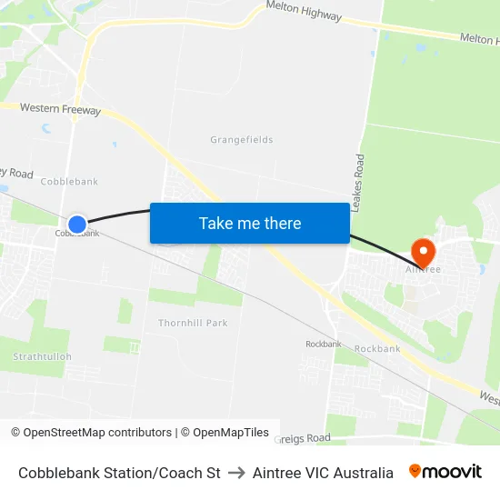 Cobblebank Station/Coach St to Aintree VIC Australia map