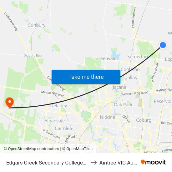 Edgars Creek Secondary College/Edgars Rd to Aintree VIC Australia map