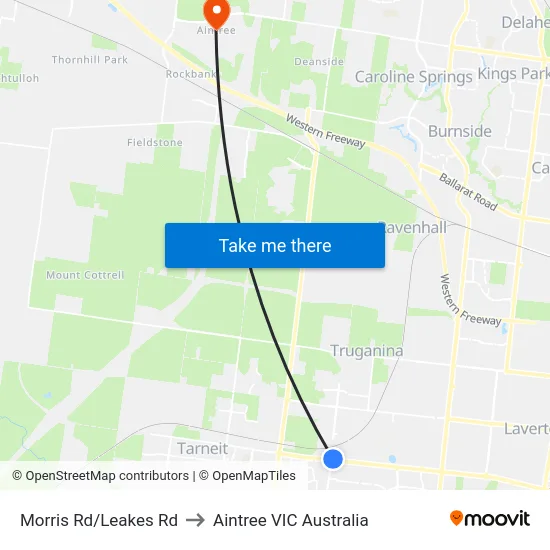 Morris Rd/Leakes Rd to Aintree VIC Australia map