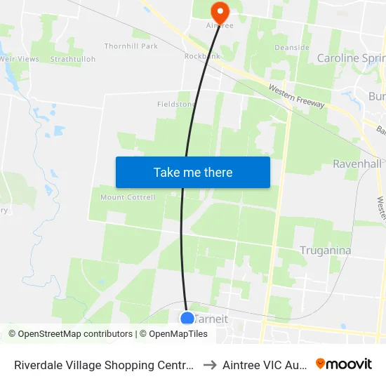 Riverdale Village Shopping Centre/Davis Rd to Aintree VIC Australia map