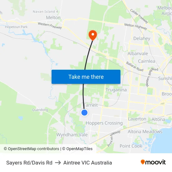 Sayers Rd/Davis Rd to Aintree VIC Australia map