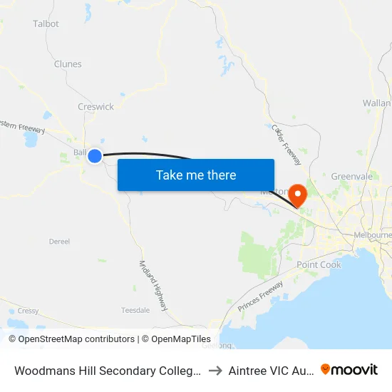 Woodmans Hill Secondary College/Fussell St to Aintree VIC Australia map