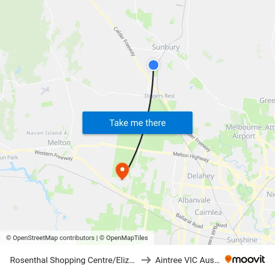 Rosenthal Shopping Centre/Elizabeth Dr to Aintree VIC Australia map