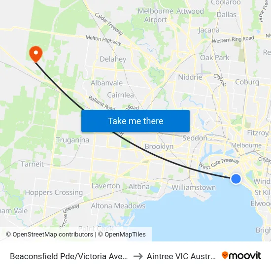 Beaconsfield Pde/Victoria Ave #32 to Aintree VIC Australia map