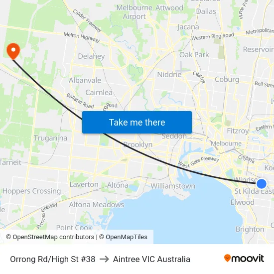 Orrong Rd/High St #38 to Aintree VIC Australia map