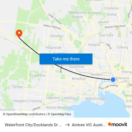 Waterfront City/Docklands Dr #D11 to Aintree VIC Australia map