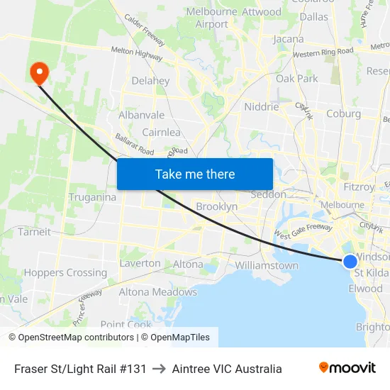 Fraser St/Light Rail #131 to Aintree VIC Australia map
