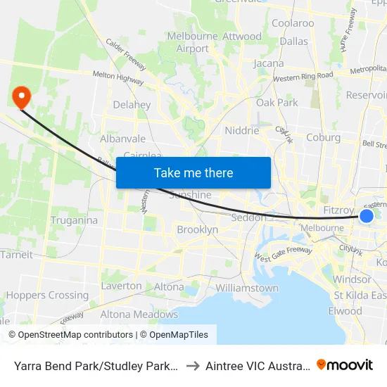 Yarra Bend Park/Studley Park Rd to Aintree VIC Australia map