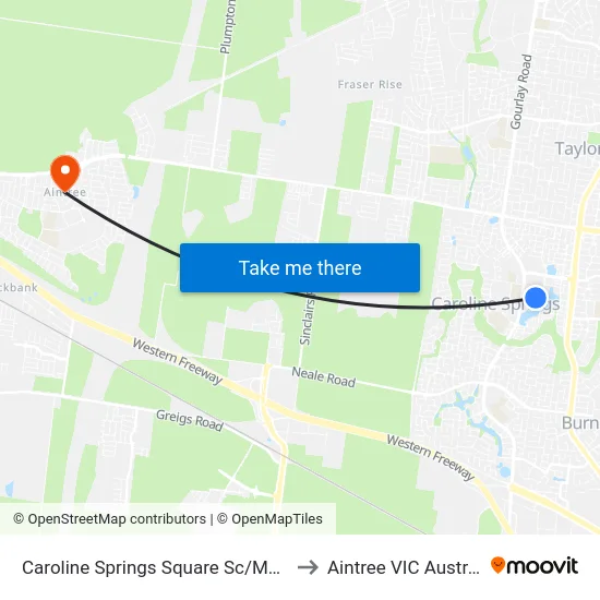Caroline Springs Square Sc/Main St to Aintree VIC Australia map