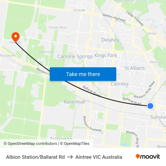 Albion Station/Ballarat Rd to Aintree VIC Australia map