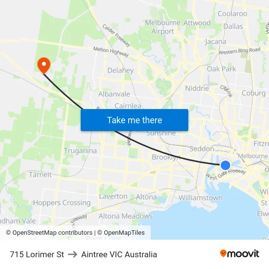 715 Lorimer St to Aintree VIC Australia map