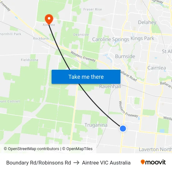Boundary Rd/Robinsons Rd to Aintree VIC Australia map
