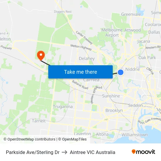 Parkside Ave/Sterling Dr to Aintree VIC Australia map