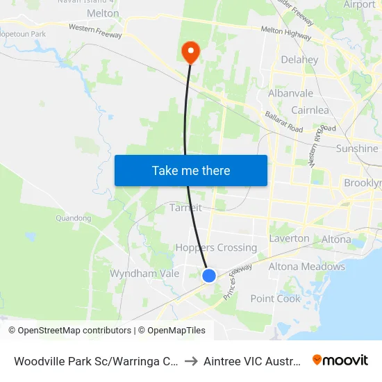 Woodville Park Sc/Warringa Cres to Aintree VIC Australia map