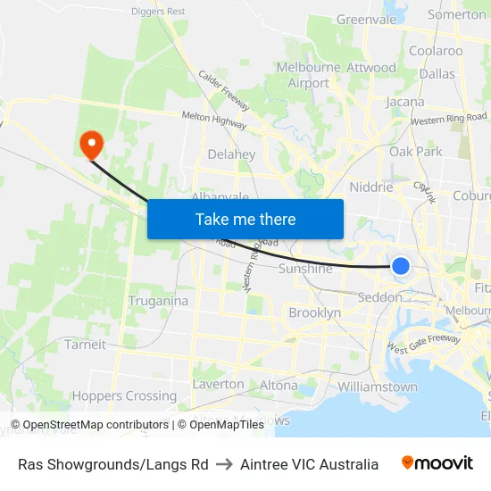 Ras Showgrounds/Langs Rd to Aintree VIC Australia map