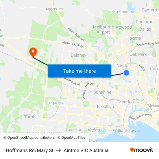 Hoffmans Rd/Mary St to Aintree VIC Australia map