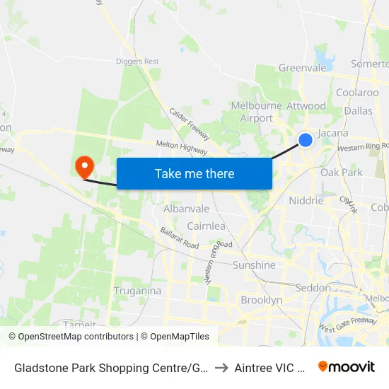 Gladstone Park Shopping Centre/Gladstone Park Dr to Aintree VIC Australia map