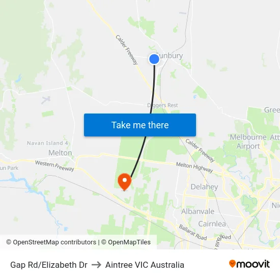 Gap Rd/Elizabeth Dr to Aintree VIC Australia map