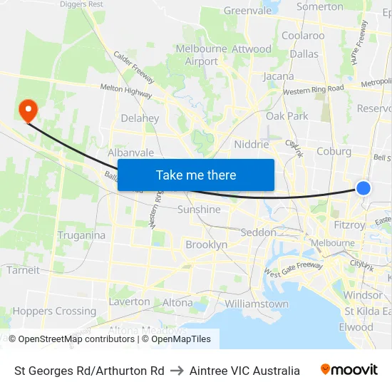 St Georges Rd/Arthurton Rd to Aintree VIC Australia map