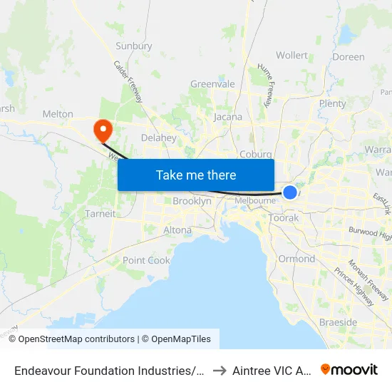 Endeavour Foundation Industries/Hutchinson Dr to Aintree VIC Australia map