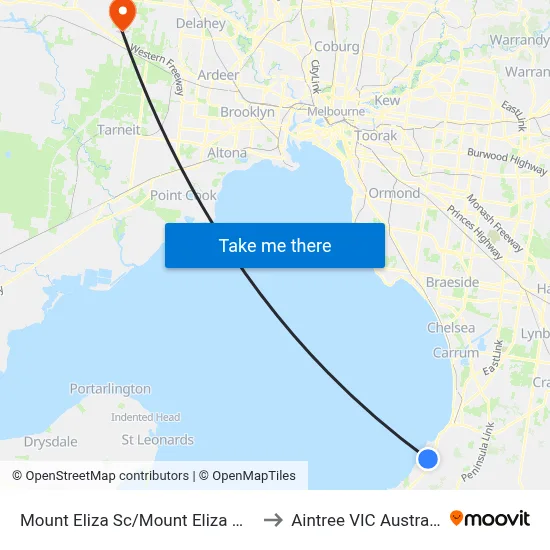 Mount Eliza Sc/Mount Eliza Way to Aintree VIC Australia map