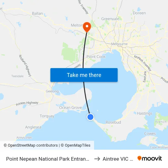 Point Nepean National Park Entrance/Point Nepean Rd to Aintree VIC Australia map