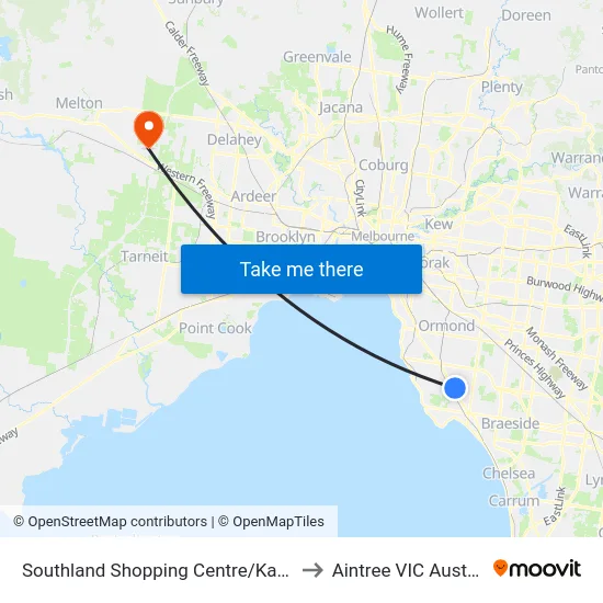 Southland Shopping Centre/Karen St to Aintree VIC Australia map