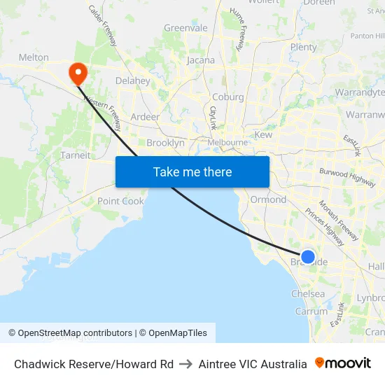 Chadwick Reserve/Howard Rd to Aintree VIC Australia map