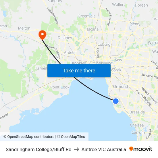 Sandringham College/Bluff Rd to Aintree VIC Australia map