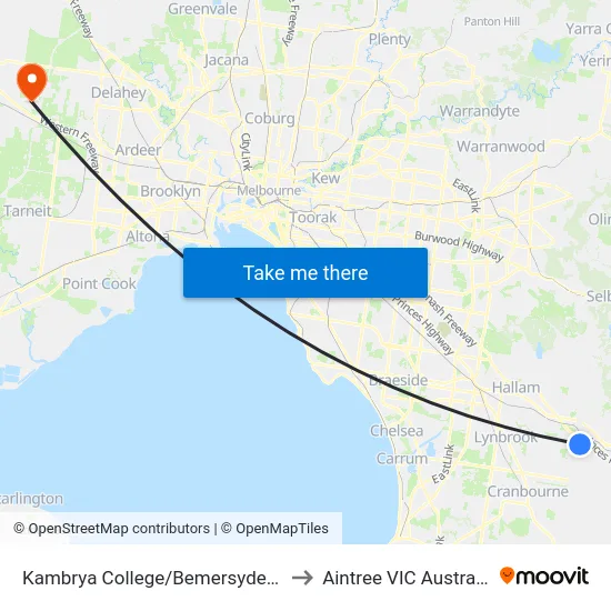 Kambrya College/Bemersyde Dr to Aintree VIC Australia map