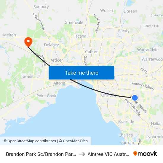 Brandon Park Sc/Brandon Park Dr to Aintree VIC Australia map