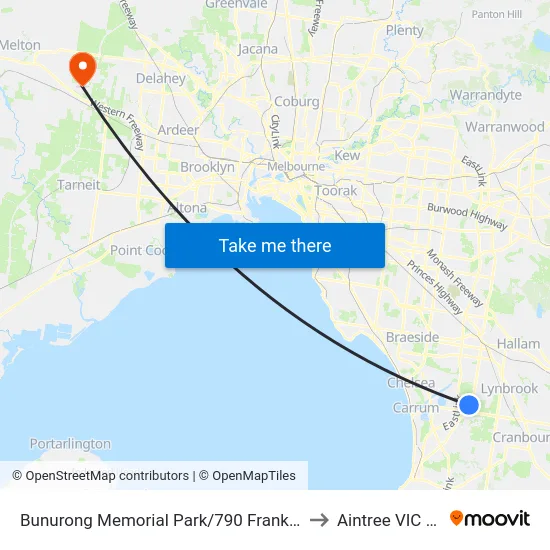 Bunurong Memorial Park/790 Frankston-Dandenong Rd to Aintree VIC Australia map