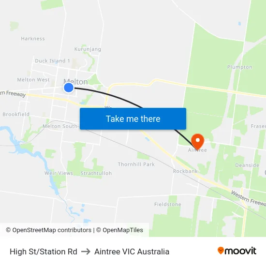 High St/Station Rd to Aintree VIC Australia map