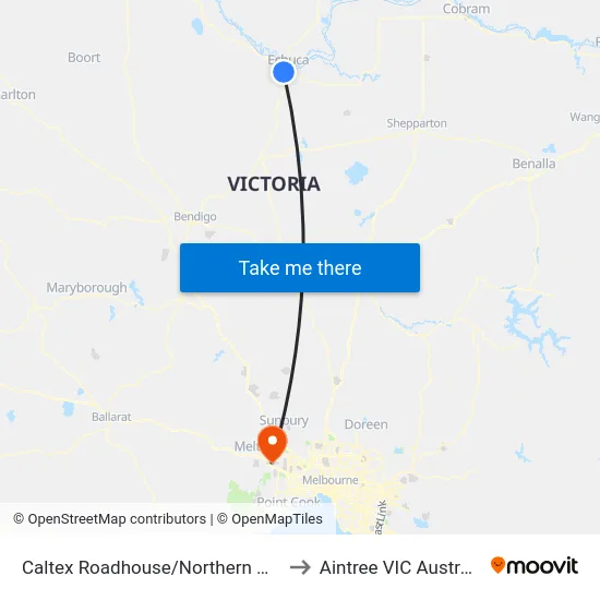Caltex Roadhouse/Northern Hwy to Aintree VIC Australia map