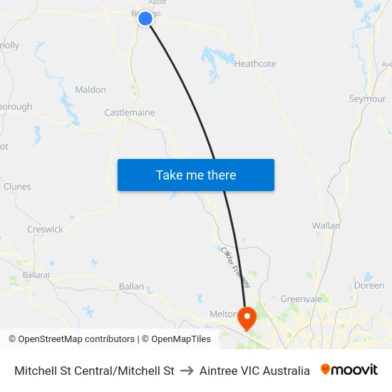 Mitchell St Central/Mitchell St to Aintree VIC Australia map
