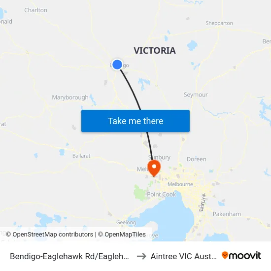 Bendigo-Eaglehawk Rd/Eaglehawk Rd to Aintree VIC Australia map